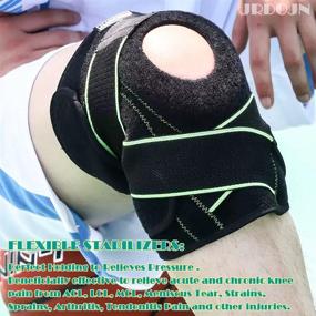 img 1 attached to 🩹 Premium Knee Braces with Patella Gel Pads & Side Stabilizers for Arthritis Pain & Meniscus Tears - Women/Men Knee Pain Relief (Black/Green, Thigh:13.7''-18.9'')