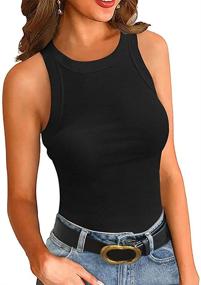 img 4 attached to 👗 Sleeveless Racerback Bodysuits for Women's Clothing: Fashionable Bodysuit Collection