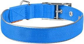 img 3 attached to 🐾 Nylon Reflective Dog Collar with Metal Buckle - Adjustable & Heavy Duty for Small, Medium, Large Dogs & Puppies - Red, Blue, Black - Enhanced Safety & Durability