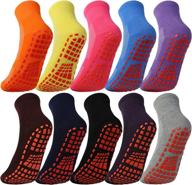 🧦 premium anti-skid slipper socks: gripped indoor trampoline socks for women - ideal for hospitals, pilates, yoga logo