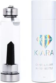 img 4 attached to 💎 16oz Kiara Crystal Elixir Bottle for Gemstone Infused Alkaline Water | Natural Crystal Water Bottle with Premium Healing Crystal | Includes Free E-Book, Neoprene Sleeve | Obsidian