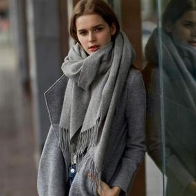 img 3 attached to 🧣 Charcoal Merino Oversized Pashmina Cashmere Women's Accessories: Luxurious Comfort for Every Occasion