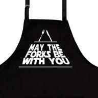 🍖 nomsum's premium quality apron: may the forks be with you for bbq, grilling, and cooking! logo