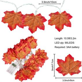 img 3 attached to 🍁 Enhance Your Thanksgiving Home Decor with MSDADA 3-Pack 90 LED Maple Leaves String Lights: Perfect Fall Garland Lights for Indoor and Outdoor Use, Thanksgiving Decor Holiday Autumn Garland Solution