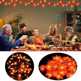 img 2 attached to 🍁 Enhance Your Thanksgiving Home Decor with MSDADA 3-Pack 90 LED Maple Leaves String Lights: Perfect Fall Garland Lights for Indoor and Outdoor Use, Thanksgiving Decor Holiday Autumn Garland Solution