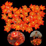 🍁 enhance your thanksgiving home decor with msdada 3-pack 90 led maple leaves string lights: perfect fall garland lights for indoor and outdoor use, thanksgiving decor holiday autumn garland solution логотип