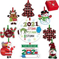 🎄 2021 christmas ornaments, 18-pack funny gnomes, santa, snowflake holiday decorations for christmas tree (2021 merry christmas) логотип