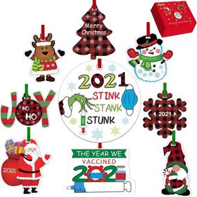 img 4 attached to 🎄 2021 Christmas Ornaments, 18-Pack Funny Gnomes, Santa, Snowflake Holiday Decorations for Christmas Tree (2021 Merry Christmas)