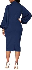 img 2 attached to 👗 Beverly Women's Bodycon Pencil Dress with Long Sleeves, Elegant Bow Knot Detail for Work Office, Cocktail Party, and Business Sheath Dresses