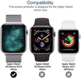 img 3 attached to 📱 Всеобъемлющая защита: LK 6 Pack Пленка для защиты экрана Apple Watch 6/5/4/SE 44 мм - гибкая TPU HD прозрачная пленка без пузырей (UF-010)