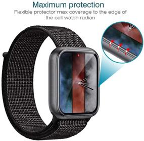 img 1 attached to 📱 Всеобъемлющая защита: LK 6 Pack Пленка для защиты экрана Apple Watch 6/5/4/SE 44 мм - гибкая TPU HD прозрачная пленка без пузырей (UF-010)