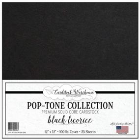 img 4 attached to 🖤 Premium Black Licorice Cardstock Paper - Heavyweight 12x12 Inch, 100 Lb. Cover - 25 Sheets from Cardstock Warehouse