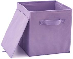 img 2 attached to 📦 EZOWare Set of 6 Foldable Fabric Purple Basket Bins – Collapsible Storage Cubes for Nursery, Toys Organization, Shelf Cabinet