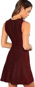 img 2 attached to 👗 DIDK Womens Sleeveless Flared Glitter Dress - Women's Fashion Clothing