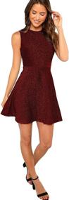 img 1 attached to 👗 DIDK Womens Sleeveless Flared Glitter Dress - Women's Fashion Clothing