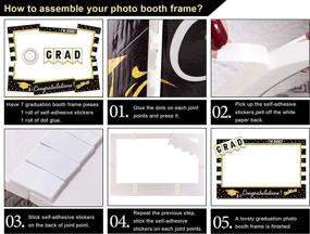 img 1 attached to 🎓 Whaline Large Size Graduation Photo Frame: Black and Gold Selfie Frame for Memorable College and High School Celebration Party - Congrats Decoration Favors with Grad Photo Booth Props