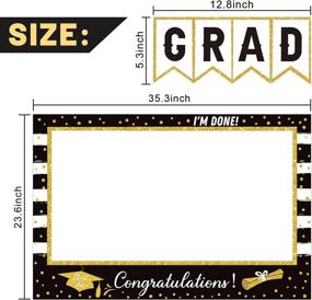 img 3 attached to 🎓 Whaline Large Size Graduation Photo Frame: Black and Gold Selfie Frame for Memorable College and High School Celebration Party - Congrats Decoration Favors with Grad Photo Booth Props
