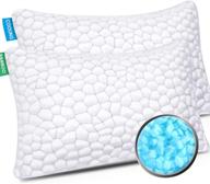 cooling bed pillows 2 pack - shredded memory foam pillows with adjustable cool bamboo - ideal pillow for side, back, and stomach sleepers - luxury gel pillows queen size set of 2 with washable removable cover logo