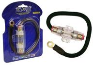 premium black 4 gauge power cable and in-line fuse kit by absolute aghpkg4bk logo