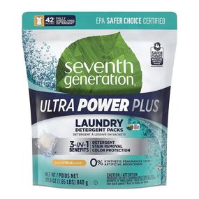 img 4 attached to 🍋 Seventh Generation Ultra Power Plus Citrus Laundry Detergent Packs - 29.6 Ounce (42 count)