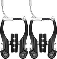 🚴 tobwolf long reach front & rear bike caliper brakes with spring tension adjuster - aluminum alloy single-pivot sidepull c brakes, mountain bike v brakes rim brake kit including brake pads logo