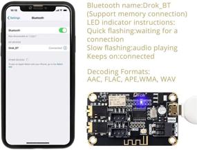 img 1 attached to 🔵 DROK Blue~Tooth Board: Portable, 5V-24V Audio Receiver for DIY Home Sound System with Micro USB Port