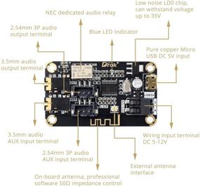 img 3 attached to 🔵 DROK Blue~Tooth Board: Portable, 5V-24V Audio Receiver for DIY Home Sound System with Micro USB Port