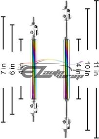 img 1 attached to 🚗 Enhance Vehicle Aesthetics: EZAUTOWRAP Blue 6"-8" Adjustable Front/Rear Frame Bumper Lip Splitter Strut Rod Support Bar