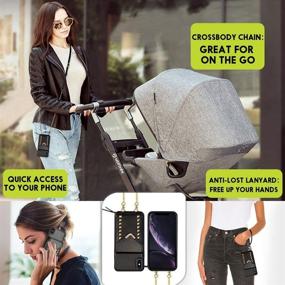 img 2 attached to 📱 ZVE iPhone X/iPhone Xs Wallet Case with Crossbody Design - Black