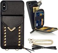 📱 zve iphone x/iphone xs wallet case with crossbody design - black logo