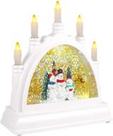 🎄 suweor upo christmas lighted water lantern: swirling glittering snow globe retro arch bridge night light – xmas decorative lamp, festive ornament & gift logo
