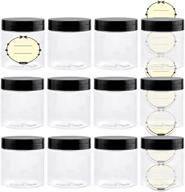 💄 convenient 4oz tuzazo plastic jars with lids and labels for cosmetics & beauty products (12 pack) logo