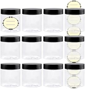 img 4 attached to 💄 Convenient 4oz TUZAZO Plastic Jars with Lids and Labels for Cosmetics & Beauty Products (12 Pack)