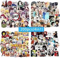 🎌 200pcs anime stickers mixed pack - funny japanese manga car decals | waterproof vinyl laptop stickers cartoon | cute teens skateboard stickers decoration for water bottles, luggage (multicolor) logo