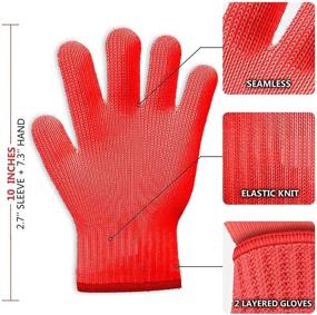 img 3 attached to 🔥 Heat Resistant Gloves for Outdoors by Killer's Instinct - Oven Mitts with Fingers, Red Kitchen Pot Holders, Double Oven Mitt Set of Cotton Gloves