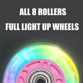 img 3 attached to 🌸 ULIOLI Pink Girls Adjustable Inline Skates: Fun Illuminating Roller Blades with Flashing Full Light up Wheels for Beginners Kids, Youth and Adults (Size S-M-L)