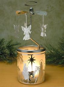 img 2 attached to 🕯️ Scandinavian Style Spinning Angels Christmas Candle Holder with Holy Family Scene by BANBERRY DESIGNS