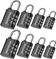 🔒 giverare 8 pack combination lock - keyless 3-digit padlock, resettable luggage locks for backpack, gym & school & employee locker - weatherproof travel lock for fence, backyard gate, hasp, case (black) логотип