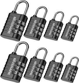 img 4 attached to 🔒 GIVERARE 8 Pack Combination Lock - Keyless 3-Digit Padlock, Resettable Luggage Locks for Backpack, Gym & School & Employee Locker - Weatherproof Travel Lock for Fence, Backyard Gate, Hasp, Case (Black)