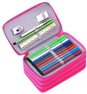 btsky handy wareable oxford pencil bag 72 slots pencil organizer portable watercolor pencil wrap case (pink) logo