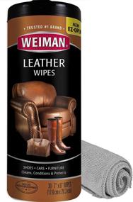 img 4 attached to 👌 Weiman Leather Cleaner Kit: Effortlessly Clean & Condition Leather Surfaces with Leather Wipes (30 Count) and Microfiber Cloth