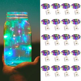 img 4 attached to 🌈 ASOONYUM Rainbow Fairy Lights - Battery Operated 20Pack Multicolor LED String Lights 7ft 20LEDs for Aesthetic Decor, Indoor Bedroom, Indie Room - 3 Modes Christmas Halloween Mini Firefly Tiny Lights