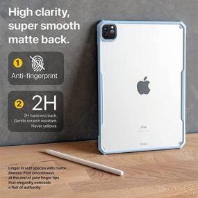 img 3 attached to 📱 TineeOwl iPad Pro 12.9 inch Case - Ultra Thin Matte Clear with Shock Absorption and Apple Pencil Wireless Charging (Sky Blue/Matte Back) - 2021, 2020, 2018 (5th, 4th & 3rd Gen)