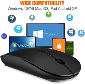 img 1 attached to 🖱️ ATESON Wireless Laptop Mouse: Rechargeable & Super Silent 2.4G Cordless Mouse with USB Receiver - Portable, Slim, and Quiet Noiseless Mice for PC, Computer, Desktop, Notebook