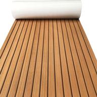🛥️ versatile boat flooring: eva foam decking sheet - teak marine mat for motorboat, rv, yacht, kayak, swimming pool - non-slip, self-adhesive material - 94"x35" / 23" / 16 логотип