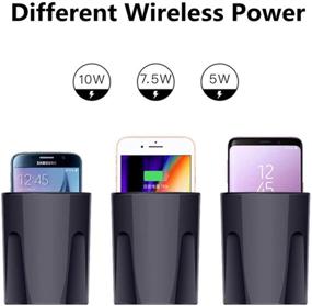 img 1 attached to 📱 Car Cup Holder Wireless Charger - Qi Wireless Charging Stand for Phones - Fast Charge 10W/7.5W/5W - Compatible with Galaxy S8/S9/S7/S6, Note 8 (X9) - Car Accessories