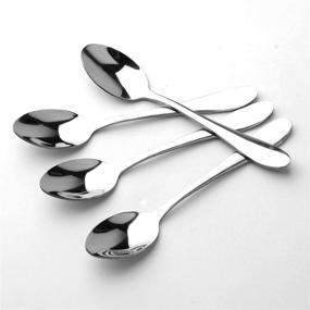 img 2 attached to 🍽️ Premium Stainless Steel Tea Dinner Server Spoon and Cake Fruit Forks Set - Elegant Kitchen Accessory for Wedding Party, Desserts, Salads, Appetizers, and Cocktails (12pcs: 6 Forks + 6 Spoons)