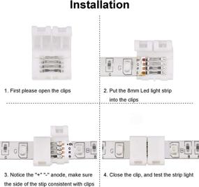 img 1 attached to VIPMOON 20 Pack 4 Pin RGB 8mm Solderless Connectors Adapter for SMD 2835 3528 Non-Waterproof LED Strip Light (8mm) - Enhance SEO