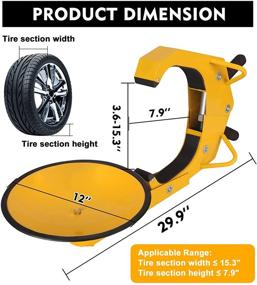 img 1 attached to 🔒 Обеспечьте защиту своих колес с помощью Tevlaphee Heavy Duty регулируемого замка для колес - идеальный противоугонный зажим для парковки автомобиля, грузовика, дом на колесах и внедорожника.