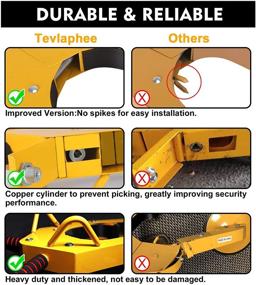 img 3 attached to 🔒 Обеспечьте защиту своих колес с помощью Tevlaphee Heavy Duty регулируемого замка для колес - идеальный противоугонный зажим для парковки автомобиля, грузовика, дом на колесах и внедорожника.